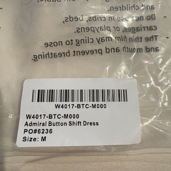 Betabrand Admiral Button Shift Dress Women's Size Medium in Coconut Cream NWOT! - Picture 6 of 7